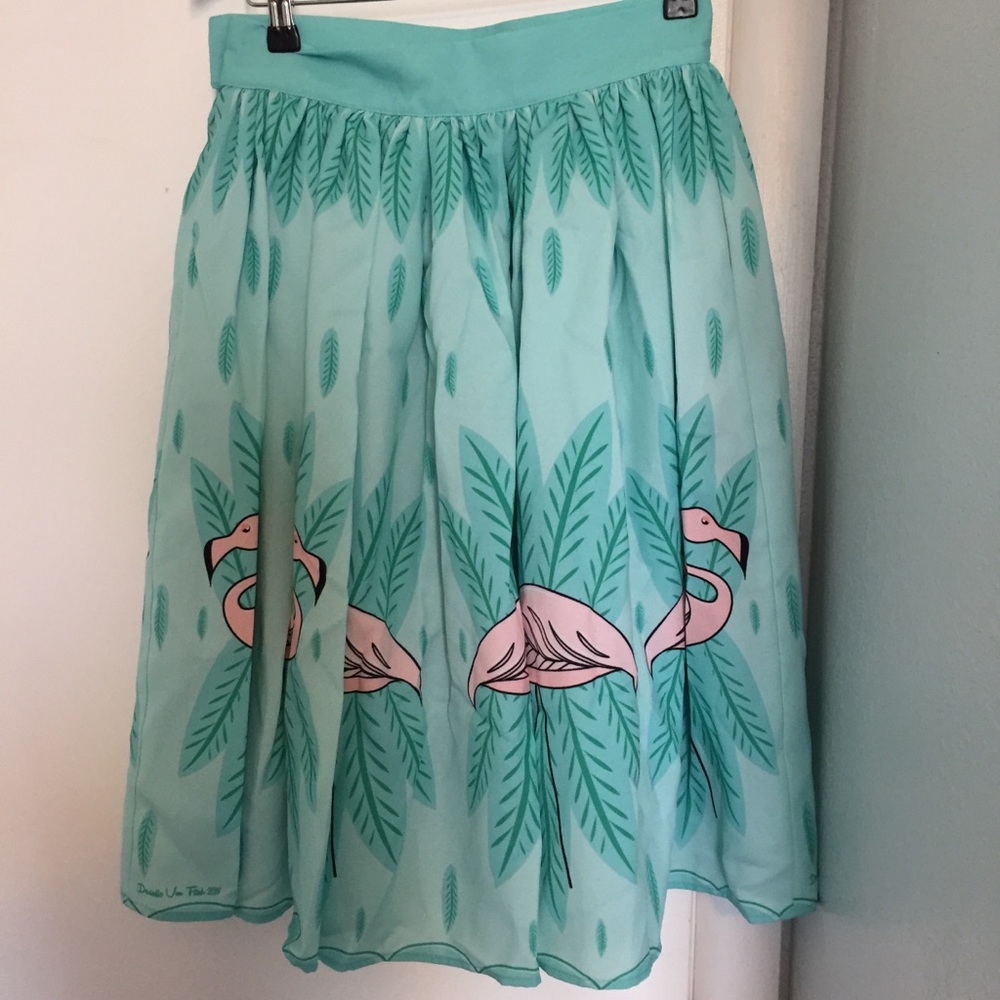 Pink Flamingos Circle Skirt by the Oblong Box Shop - Picture 3 of 8